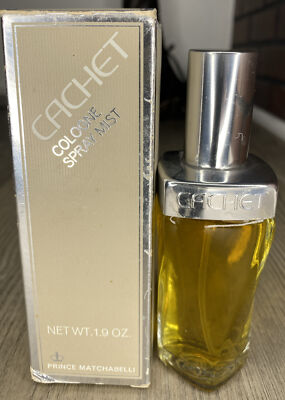 Vintage CACHET Prince Matchabelli  1 oz Cologne Spray Mist Fragrance Bottle