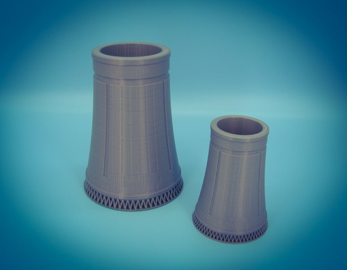 Torre de enfriamiento nuclear o industrial 4" de alto para escala Z 1:220 o escala N 1:160 - Imagen 2 de 8