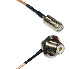 RG316 MINI UHF FEMALE to UHF Female Angle Bulkhead RF Cable Rapid-SHIP LOT