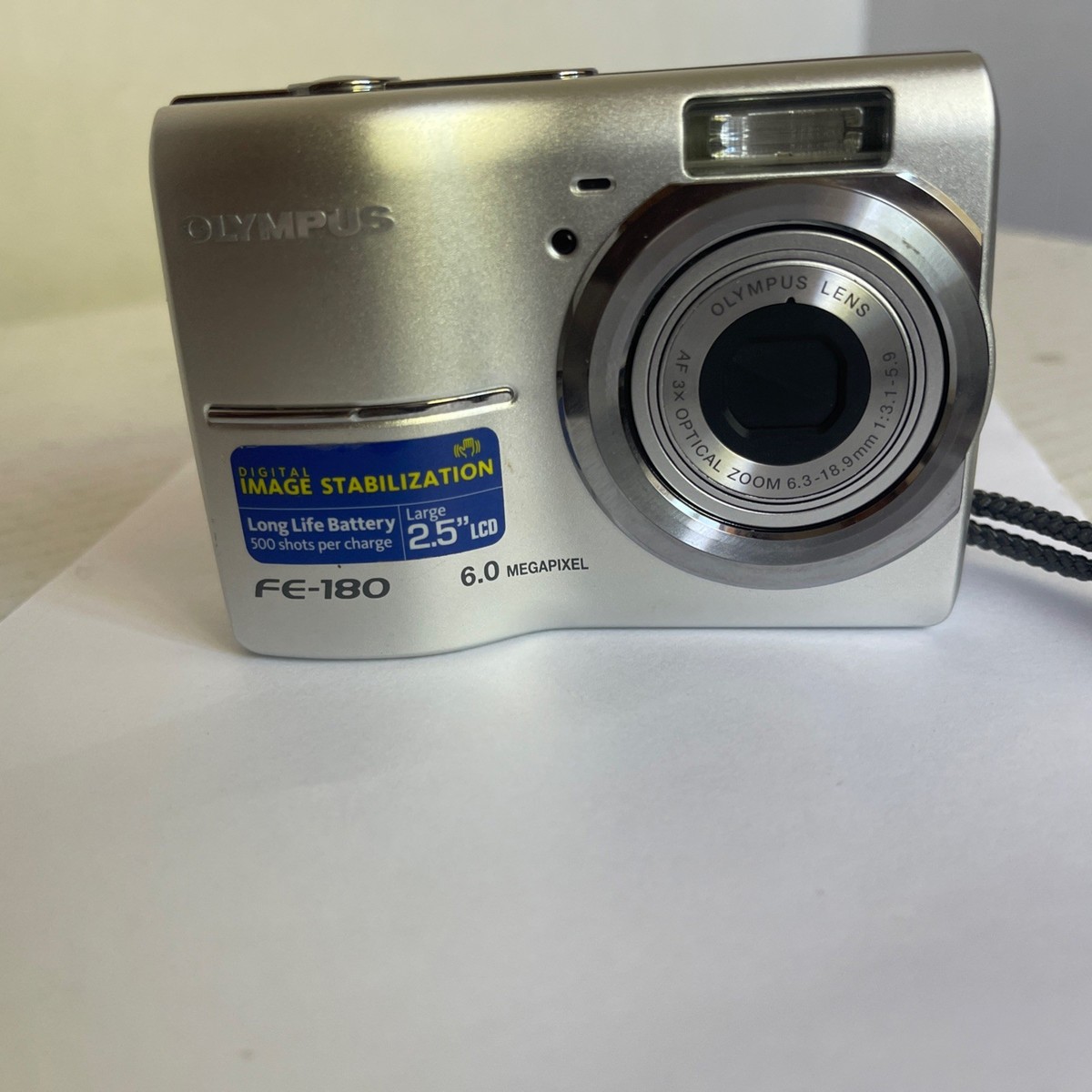 Olympus FE-180 6.0MP CCD Digital Camera Silver 3x Optical - Tested