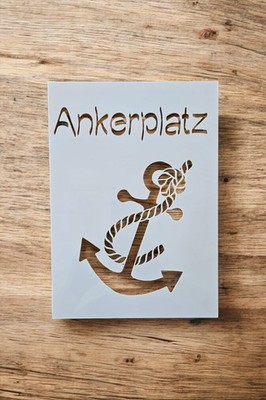 Schablone Stencil Ankerplatz Anker Maritim