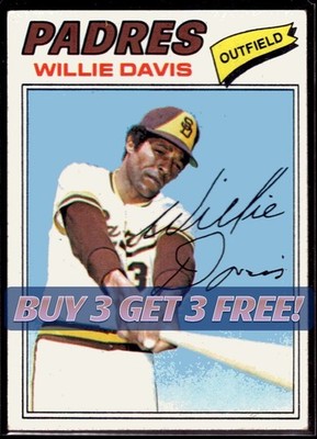 BUY 3, GET 3 FREE 1977 TOPPS BASEBALL YOU PICK #001 - #660 $0.99 Ship Unltd. Qty