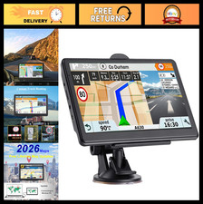 Navegador GPS Coche Pantalla Táctil 7", Mapas 2026, Guía por Voz, Velocidad y Luz Roja