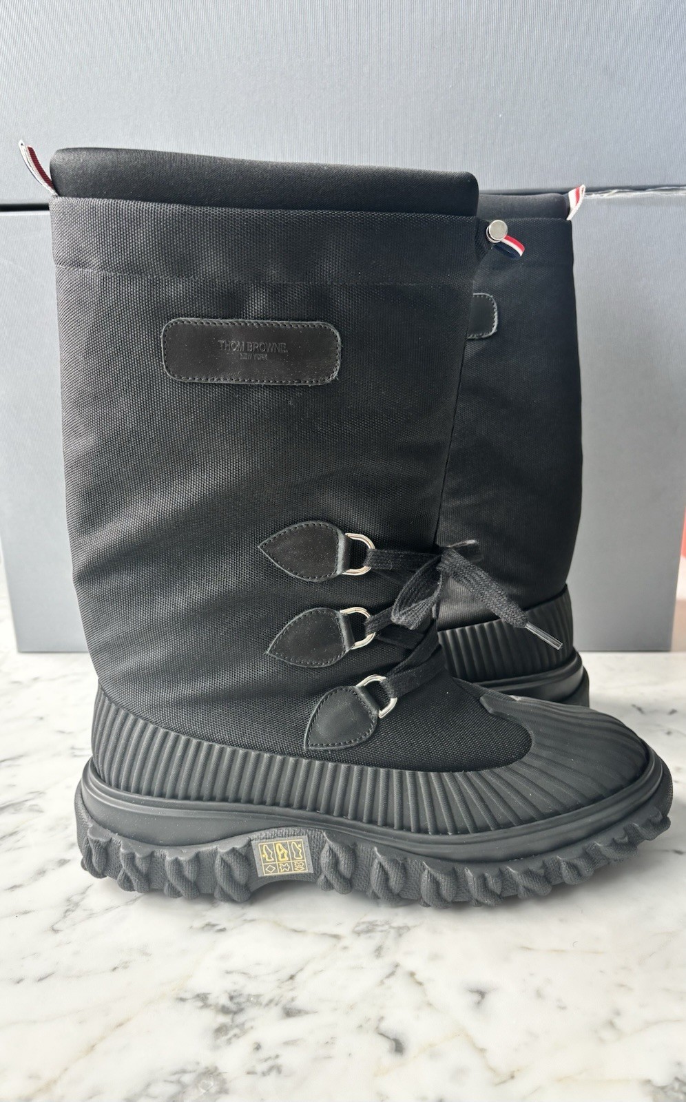 SALOMON Stivali da sci THOM BROWNE metà polpaccio nero 42 9 nuovi con scatola!