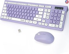 Wireless Keyboard and Mouse Combo, Full-Sized Wireless Keyboard and Adjustable