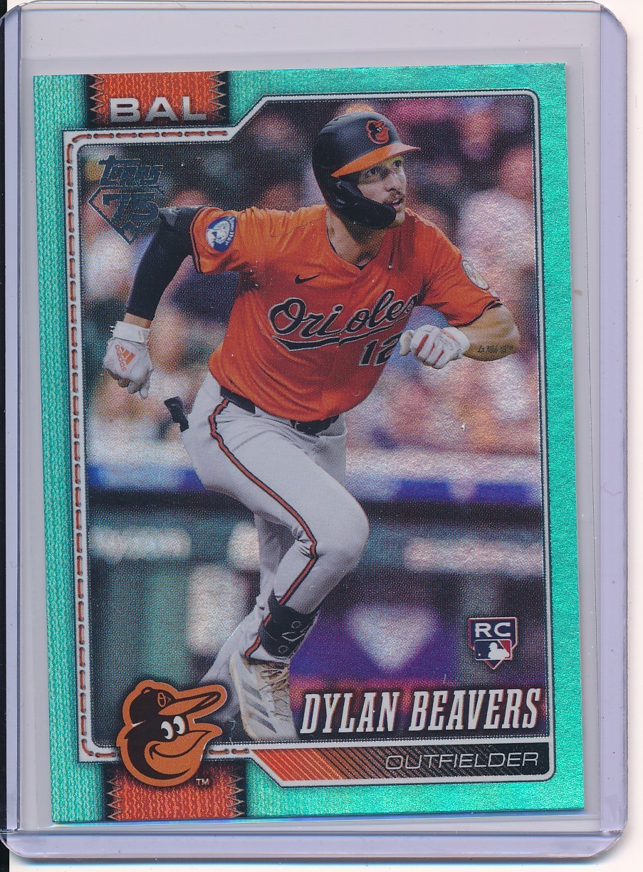 2026 Topps Series 1 Dylan Beavers Aqua Rainbow Foil Rookie #339 Orioles SP 1:500