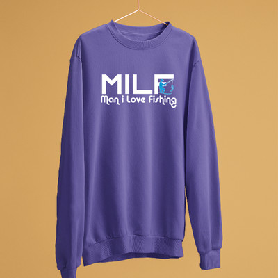 Sweatshirt MILF Man I Love Fishing lustig Neuheit Geschenk Fischer Angler Papa