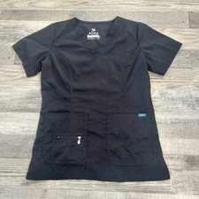 Adar Black V-Neck Short Sleeve Scrub Top Size XS S37