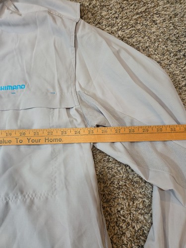 SHIMANO LONG SLEEVE VENTED FISHING SHIRT Size 3XL UPF 30+ LIGHT GRAY - Picture 12 of 12