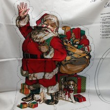 Hallmark A Christmas Gathering Cut Sew Fabric Panel 21 Stand-Up Santa Pillow