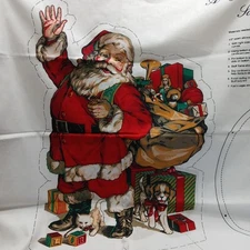 Hallmark A Christmas Gathering Cut & Sew Fabric Panel 21” Stand-Up Santa  Pillow