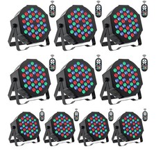 Pack Of 10 Stage Lights 36LED RGB LED Par Lights, 7 Channel DJ Party Lights
