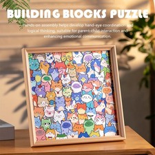 Wooden Kitten JigsawPuzzles12 Colors Cat Puzzles withColoring For Kids E2H3