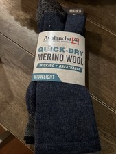 Avalanche Quick dry Socks Merino Wool Wicking And Breathable. 2 Pack