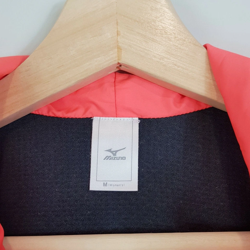 MIZUNO | Chaqueta cortavientos de neón con capucha y cremallera para mujer [Talla M o AU 12] Foto 3 de 4