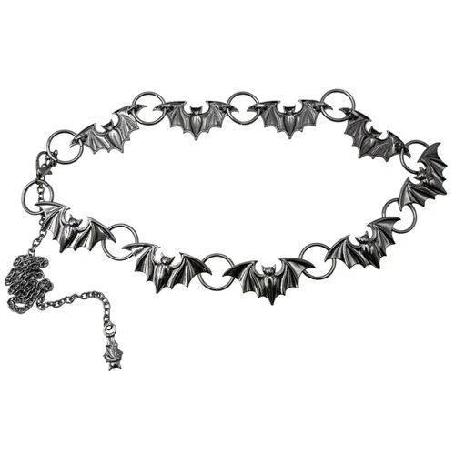 Kreepsville 666 Batty Bats Black Metal Chain Belt Adjustable Size Waist or Hips  - product listing photo