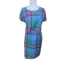 Vintage Women's Crop Blouse  Skirt Set Plaid Lightweight 100 Cotton MEDIUM