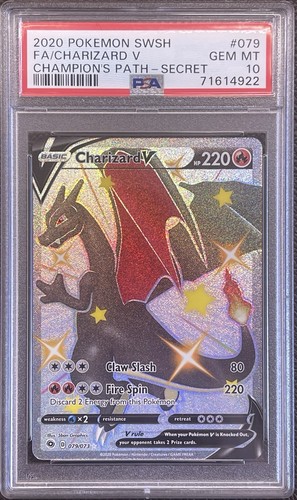Pokémon Charizard V 079/073 Champions Path Secret Rare Full Art PSA 10 Gem Mint