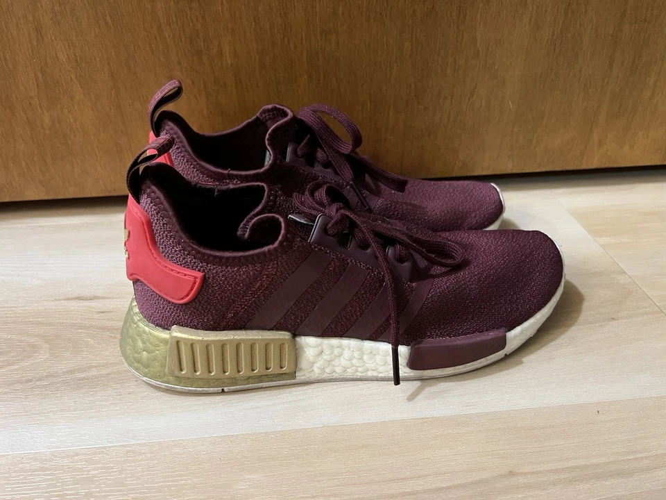 Adidas NMD R1 Women’s Sneaker Casual Maroon Shoe Athletic Tennis Gym Size 8 - Image 3 of 4