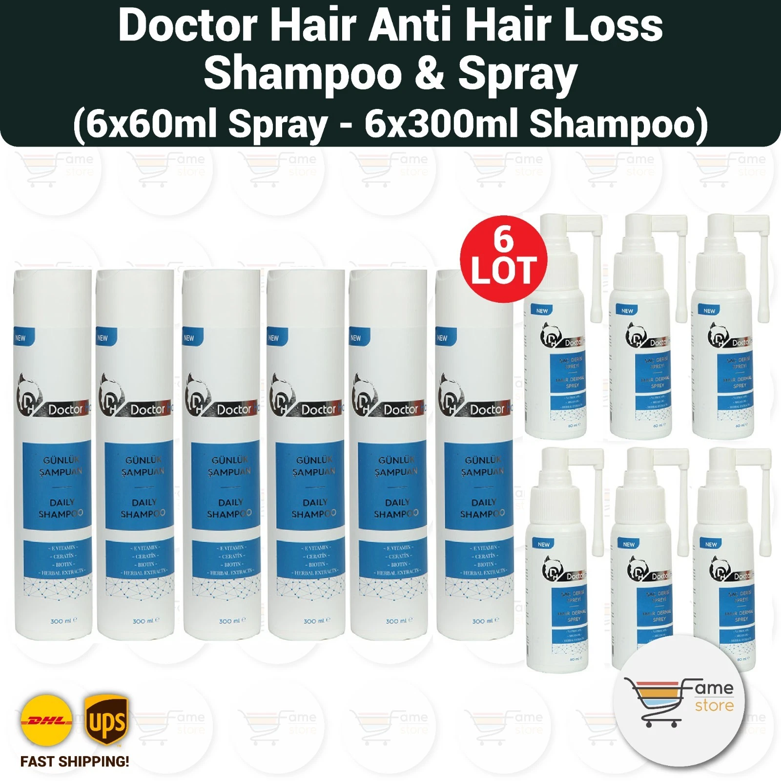 Doctor Hair Anti Hair Loss Hair Repair (Shampoo + Spray Set ) - 6LOT
