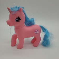 Vintage My Little Pony Unicorn Pink Mushroom Blue Hair L-16-B-1