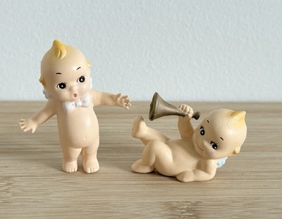 Vintage Miniature Kewpie Figures 1.5 x1  & 1.5 x 1.75  R.O.K.J China Japan