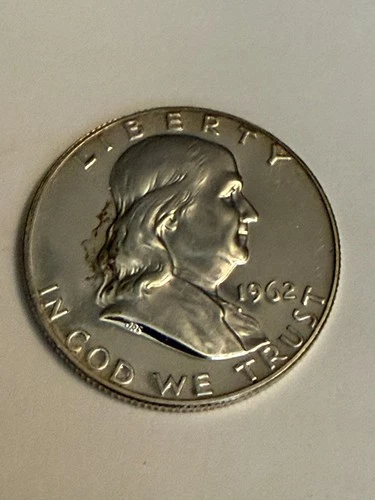 1962 Franklin Half Dollar Proof GEM Mirror Finish 90% Silver