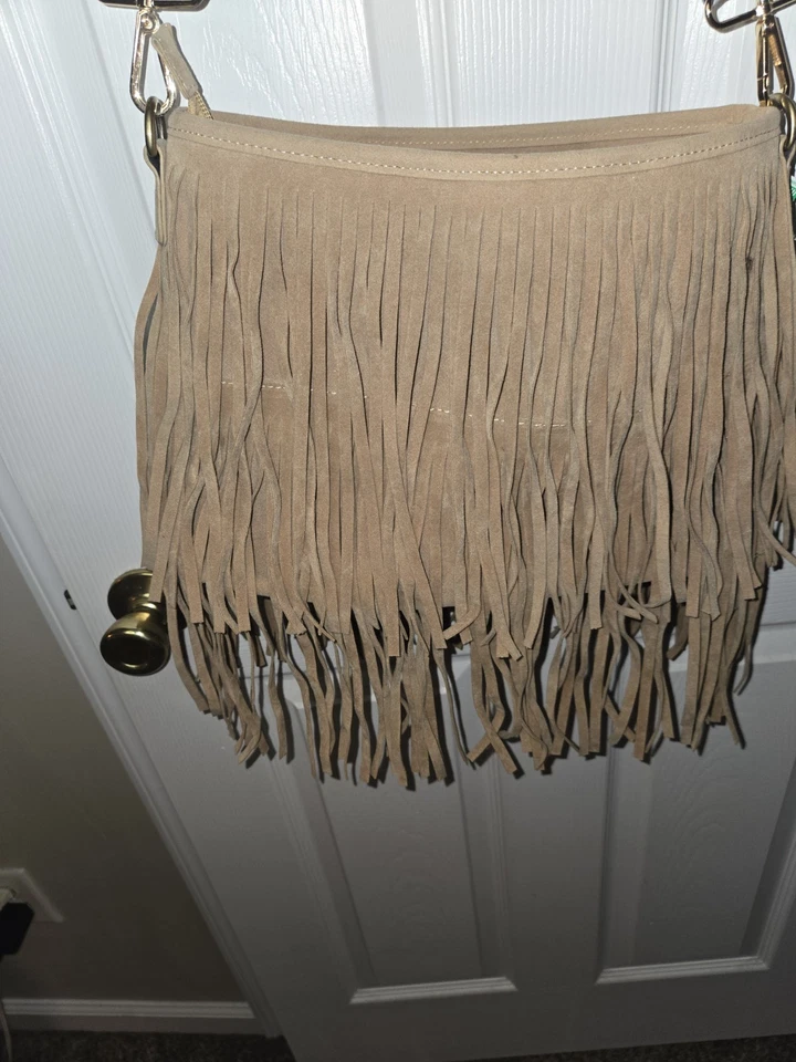 Bandolera Jen & Co Vegan Sadie Flecos Bolso Bronceado Boho con Correa de Guitarra Camuflada Foto 3 de 4