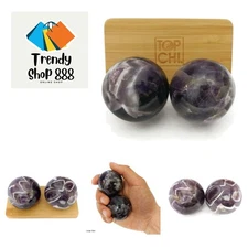 Amethyst Baoding Balls for Hand Therapy, Exercise, and Stress Relief Large 2 ...