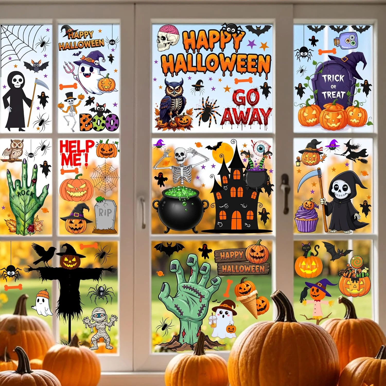 Halloween Window Cling Stickers | Halloween Decorations Party Decorations Indoor