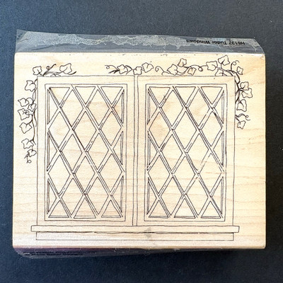 Impression Obsession Tudor Windows Double Window Ivy Rubber Stamp H6137