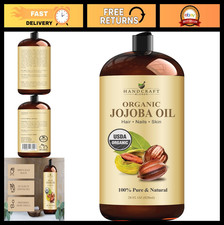 Organic Jojoba Oil 28 Fl Oz  Cold-Pressed Pure Natural Carrier Oil for Hair, Sk