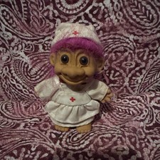 Vintage Russ 5" Troll Doll Hospital Nurse Red Cross Uniform