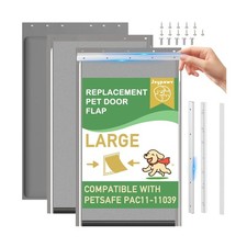 3-Flap Dog Door Replacement Insulated Flap with Clamp, Metal Bracket and Scre...