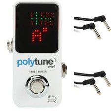 TC Electronic PolyTune 3 Mini Polyphonic Tuning Pedal with Patch Cables