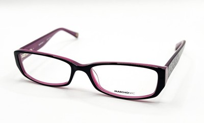NEW MARCHON NYC MAJESTIC 001 BLACK FUCHSIA AUTHENTIC EYEGLASSES 52-16