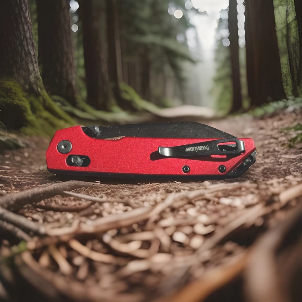 Reverso Kershaw Iridio Negro Personalizado Tanto D2 con Rojo Escala de Fábrica Intercambio Nuevo y Caja Foto 2 de 4