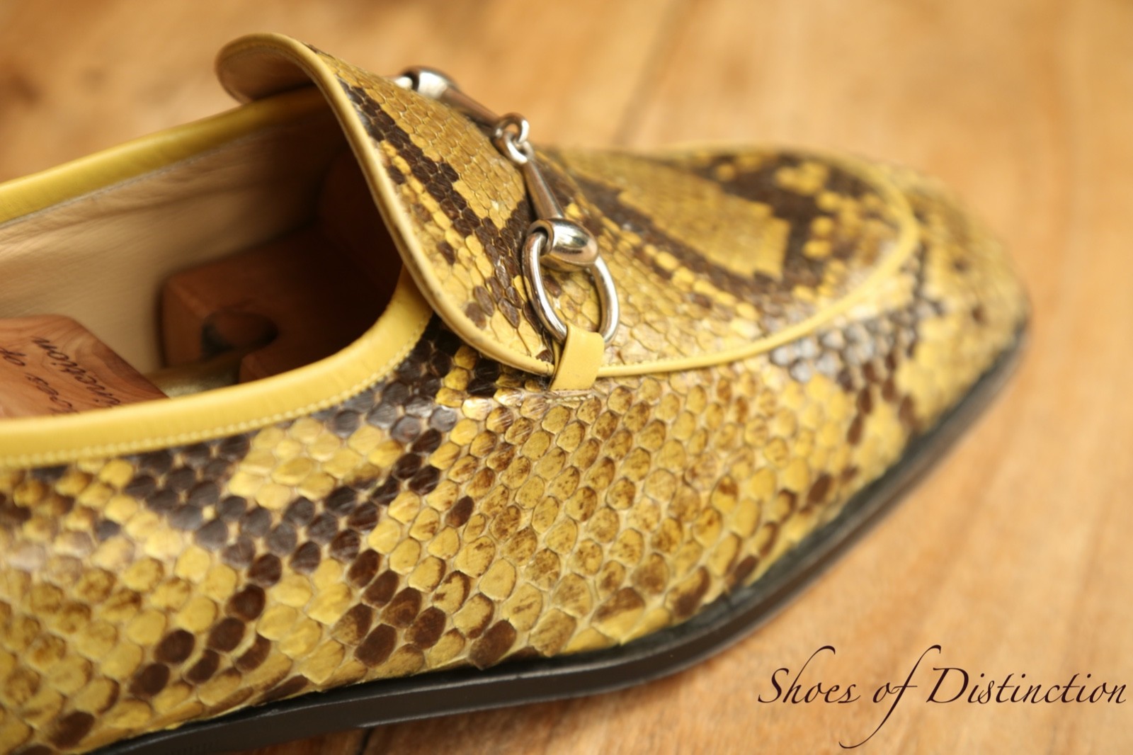 Gucci Green Python Leather Silver Bit Shoes Loafe… - image 1