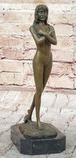100% NACKTE BRONZE Statue Skulptur Figur Ornament Mädchen Von Aldo Vitaleh