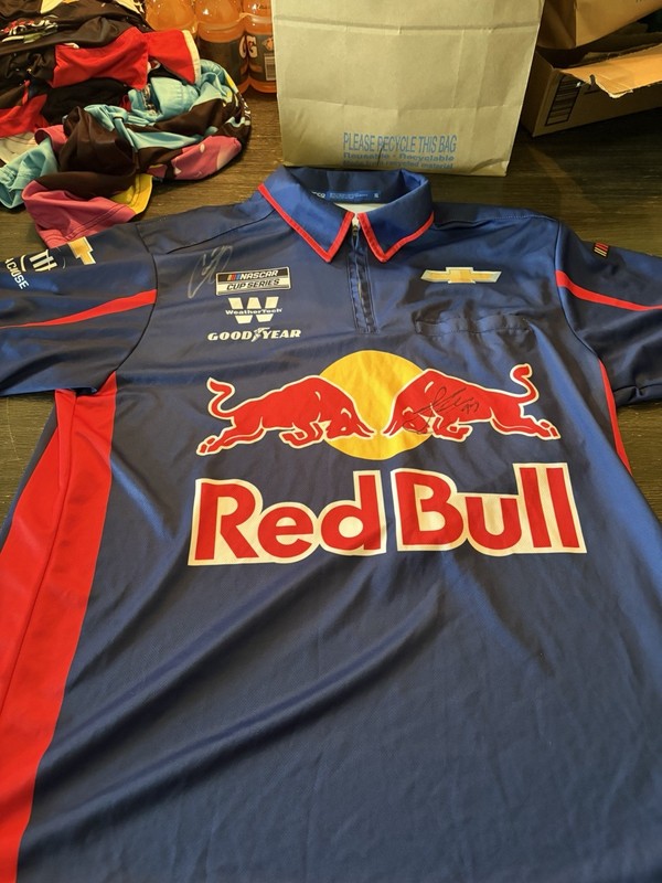 Shane Van Gisbergen & Connor Zilisch Signed Red Bull Crew Shirt XL