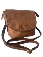 Marta Ponti Portugal Leather Crossbody Shoulder Bag Tan Rustic Boho