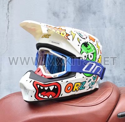Fox Style White Orz Motocross Offroad Helmet 2026 Dirt Bike Enduro BMX Helmets