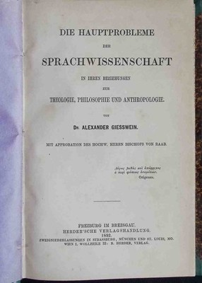 Die Hauptprobleme der Sprachwissenschaft in ihrer Beziehung zur Theologie, Philo
