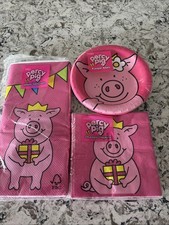 Kids Percy Pig Party Plates Table Cloth And Napkins Set Brand New In Packaging