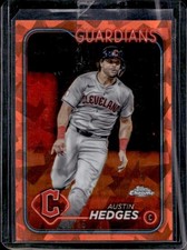 2024 Topps Chrome Update Sapphire Austin Hedges Orange Refractor #/25 Guardians