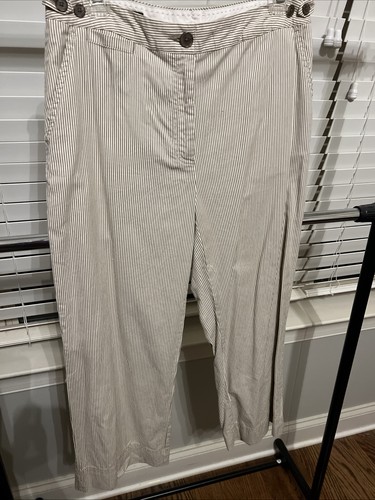 Lands’End Brown/Cream Striped Cropped Pants