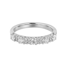 14K White Gold Round Natural Diamond Wedding Band MZ5109