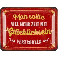 Retro Blechschild, vintage Metallschilder Spr&uuml;chen, Shabby Chic Deko Garten