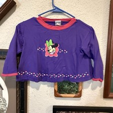 Vintage 80s/90s RARE Minnie Mouse Floral Hearts Purple Shirt Size Kids 5T
