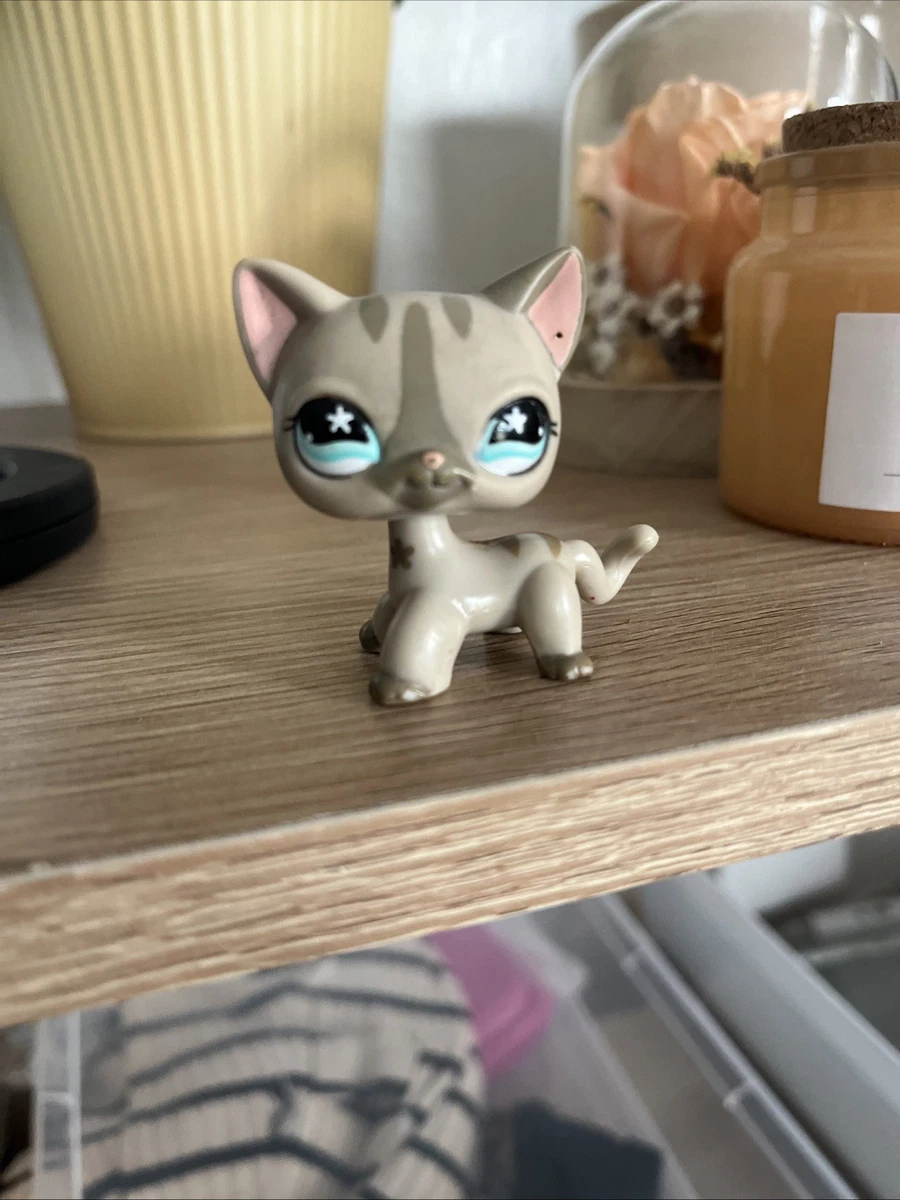 Little Pet Shop Hasbro - Chat Gris Vintage, Bon État, Voir Photos Pour Détails